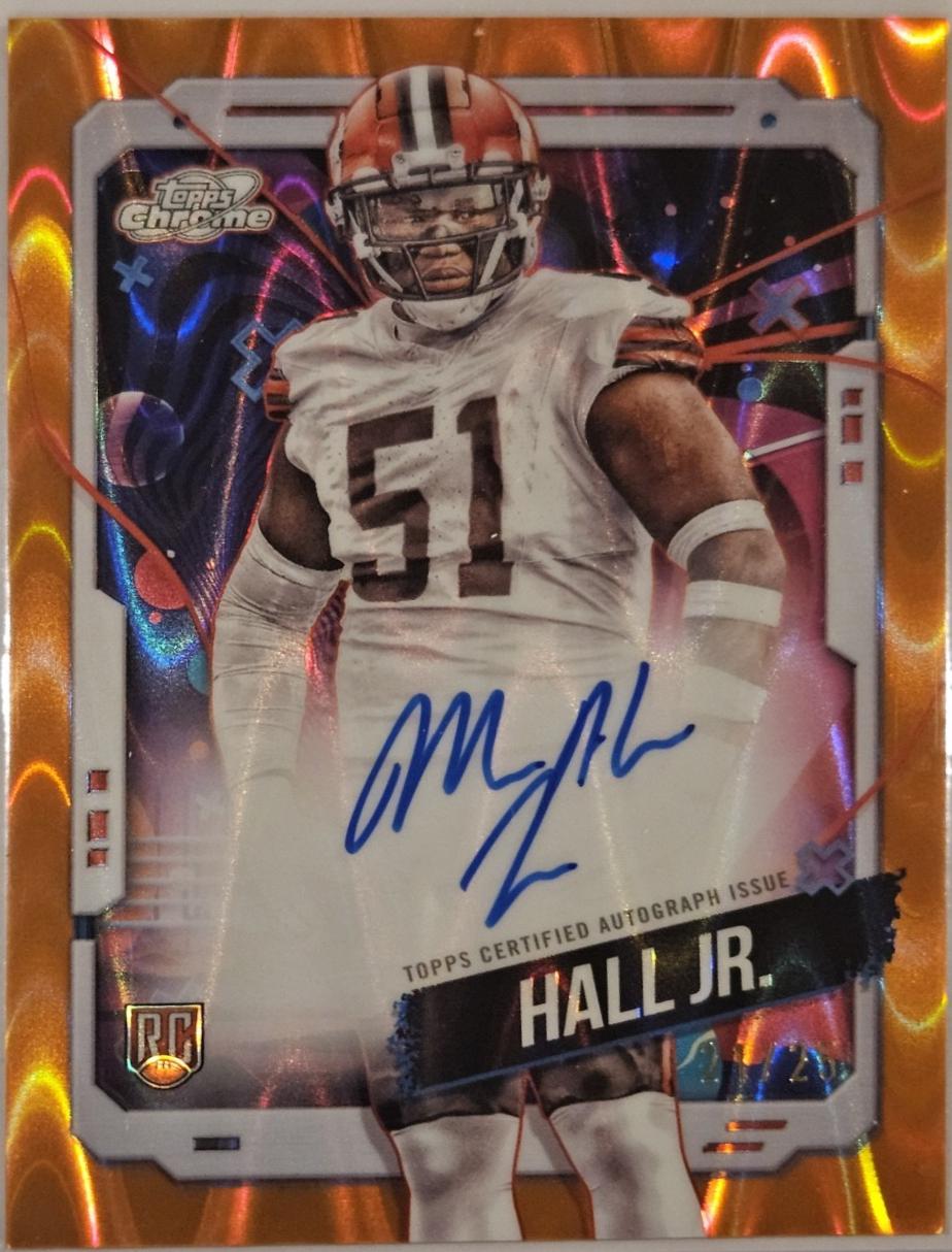 Michael Hall Jr. #CCA-MH 2024 Topps Chrome Cosmic Football Cosmic Chrome Autographs