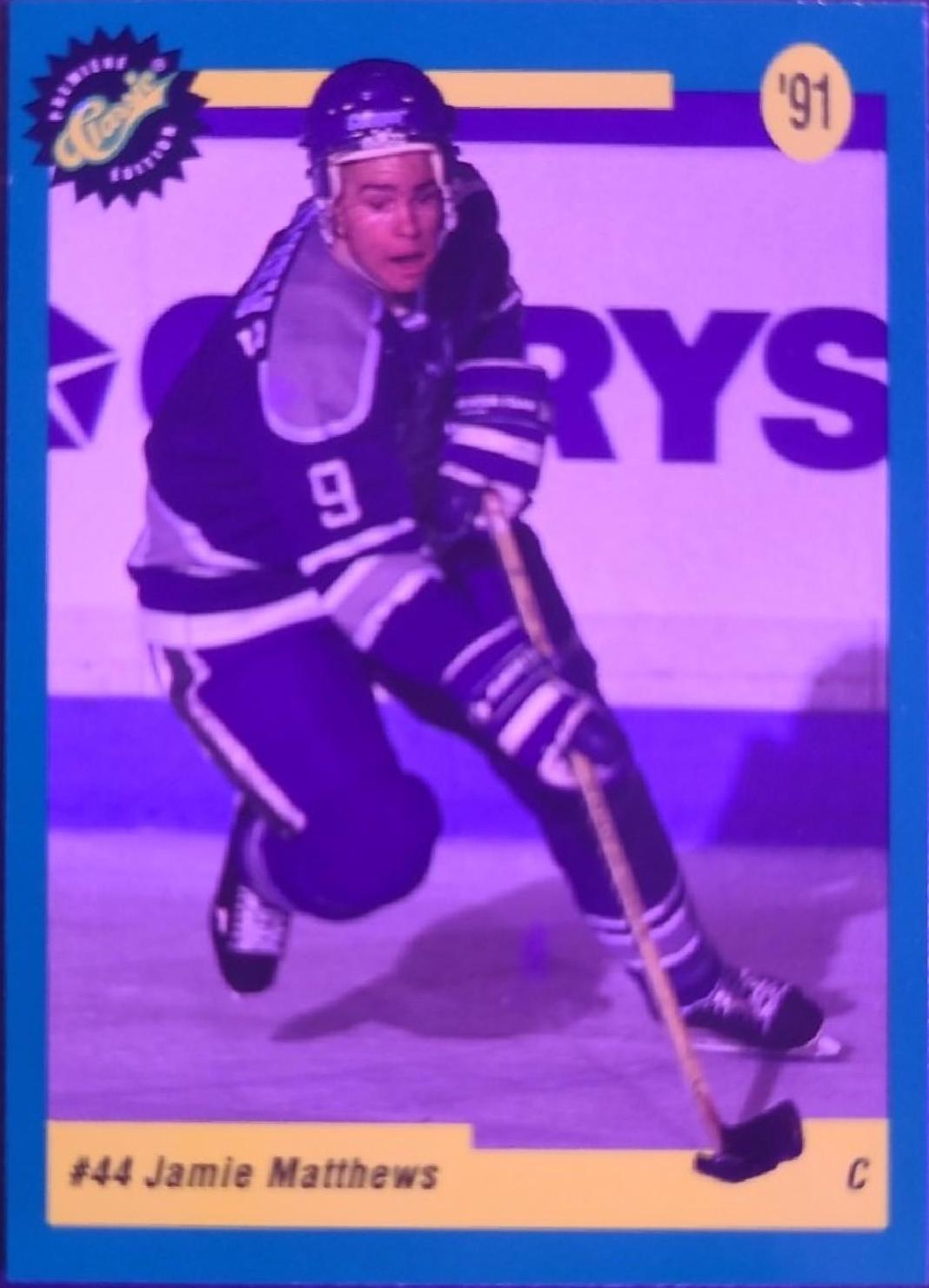 Jamie Matthews #37 Hockey Cards 1991 Classic Draft Picks Promo