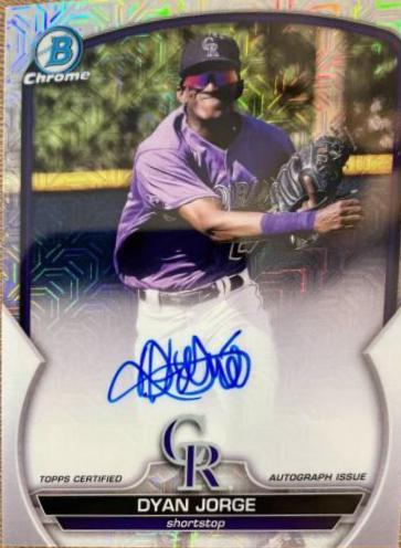 Dyan Jorge #BCMA-DJG Baseball Cards 2023 Bowman Chrome Prospect Mega Box Autographs
