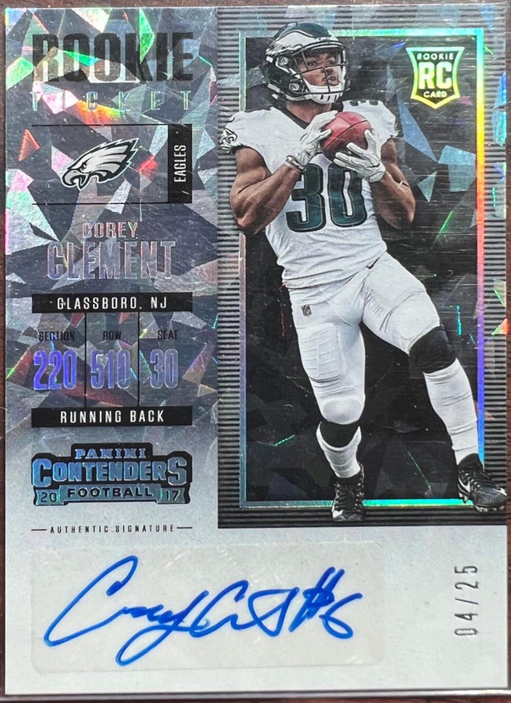 Corey Clement [Autograph Cracked Ice] #262