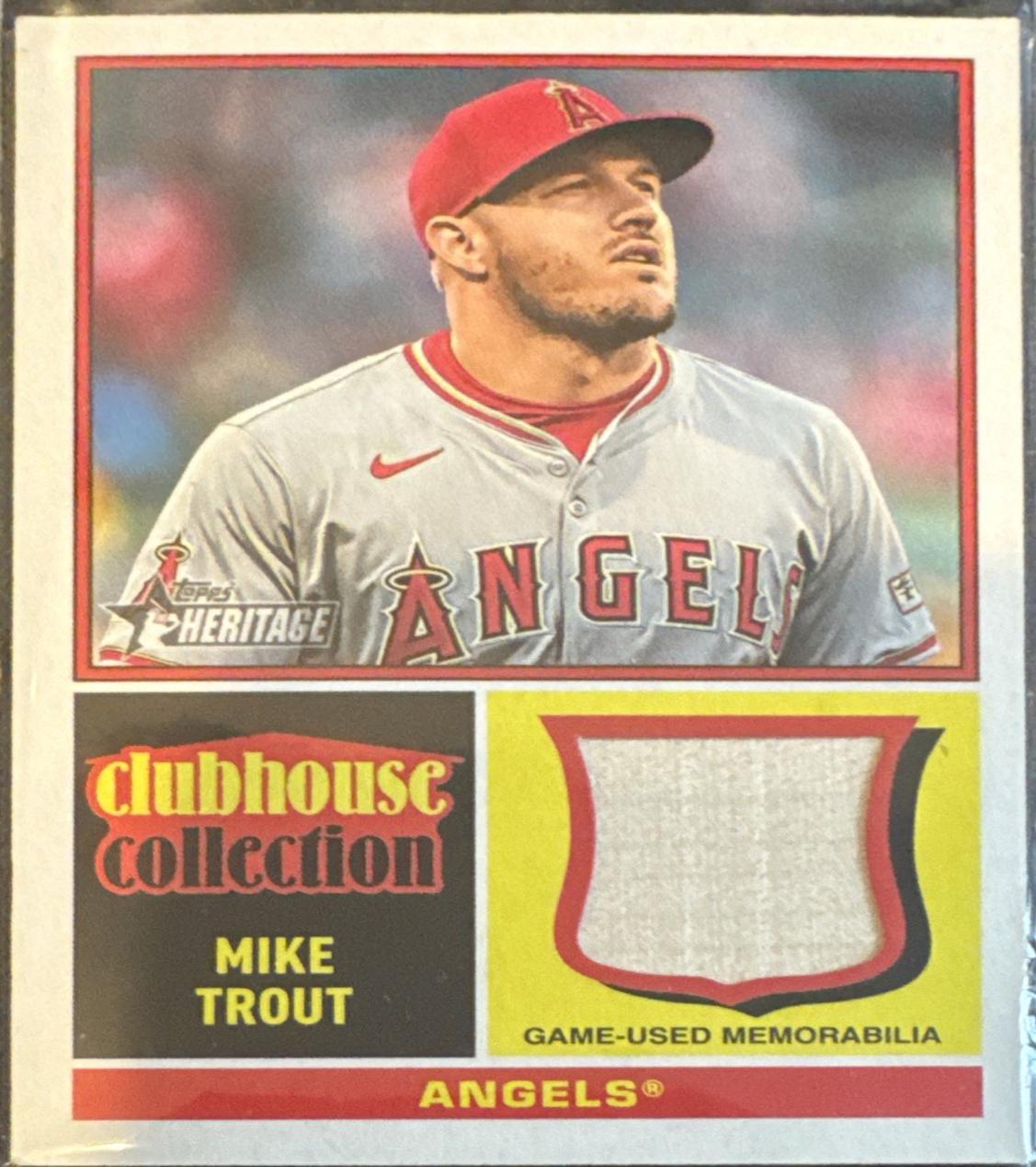 Mike Trout #CCR-MT Baseball Cards 2025 Topps Heritage Clubhouse Collection Relic