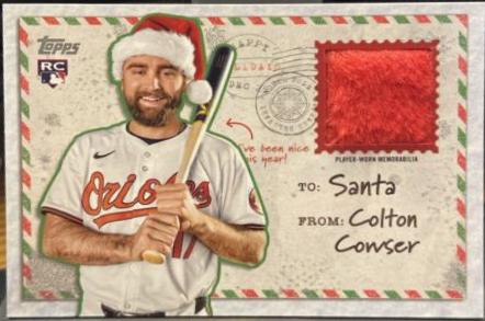 Colton Cowser #HRC-CCO Baseball Cards 2024 Topps Holiday Holiday Relic
