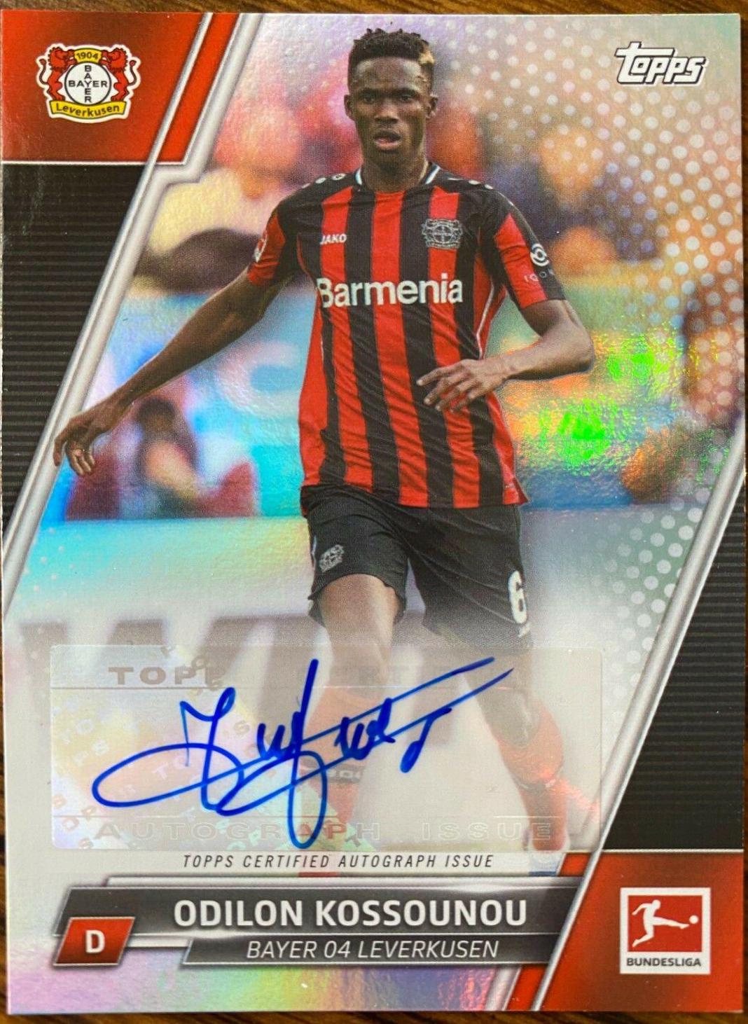 Odilon Kossounou #BCA-OK Soccer Cards 2021 Topps Bundesliga Autographs