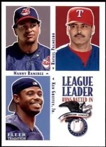 Ken Griffey Jr., Manny Ramirez, Rafael Palmeiro #3 Baseball Cards 2000 Fleer Tradition