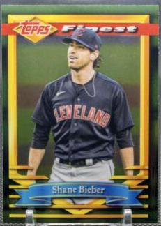 Shane Bieber #2 Baseball Cards 2021 Topps Finest Flashbacks