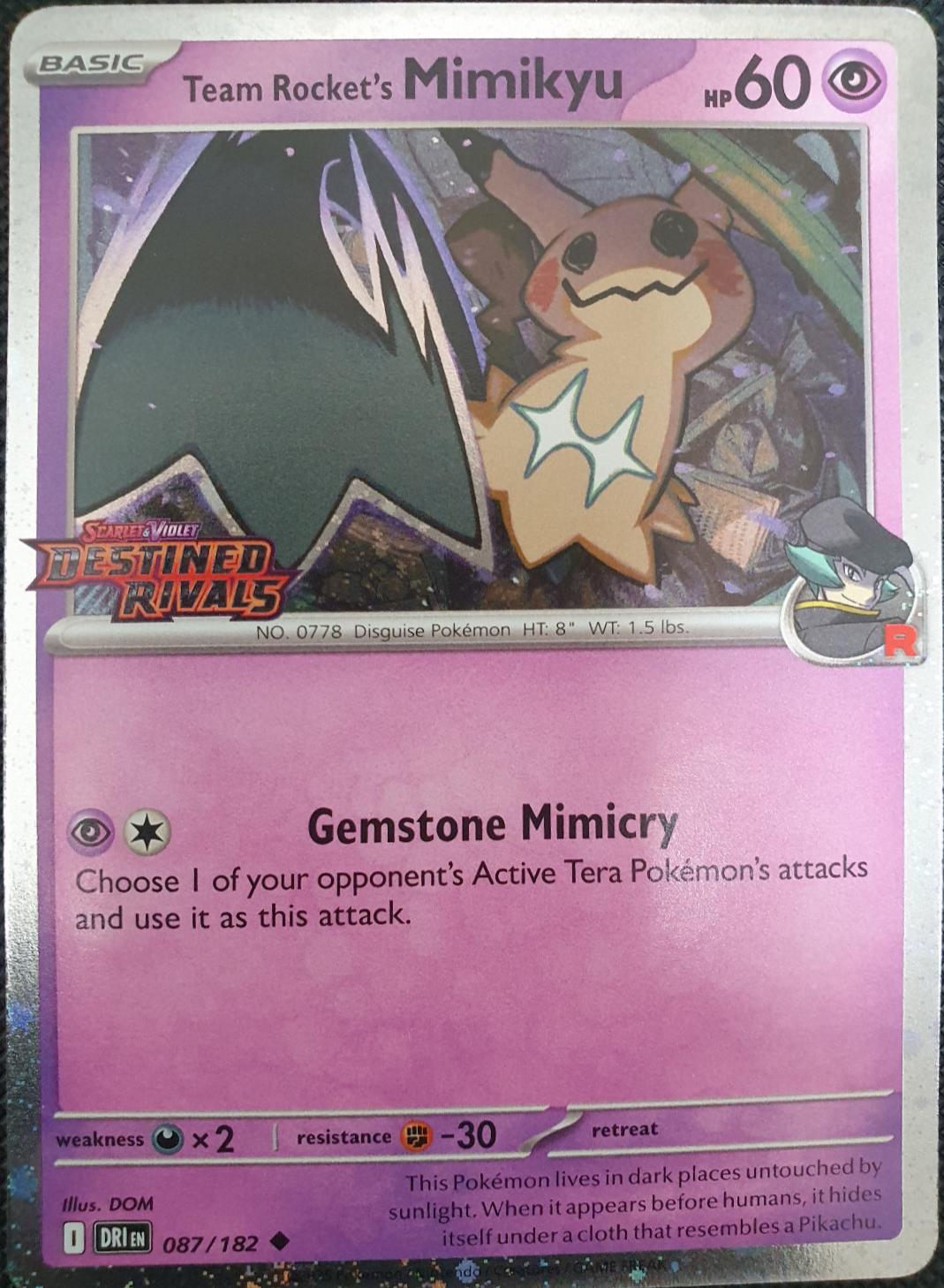 Team Rocket's Mimikyu #87 Pokemon Destined Rivals