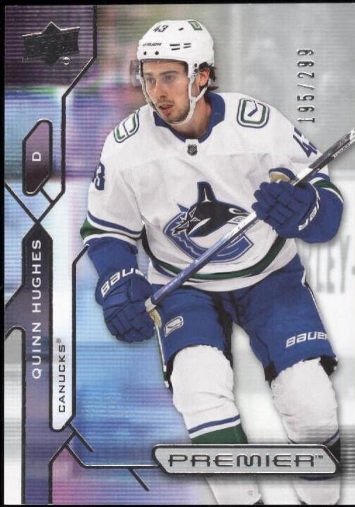 Quinn Hughes #2 Hockey Cards 2021 Upper Deck Premier