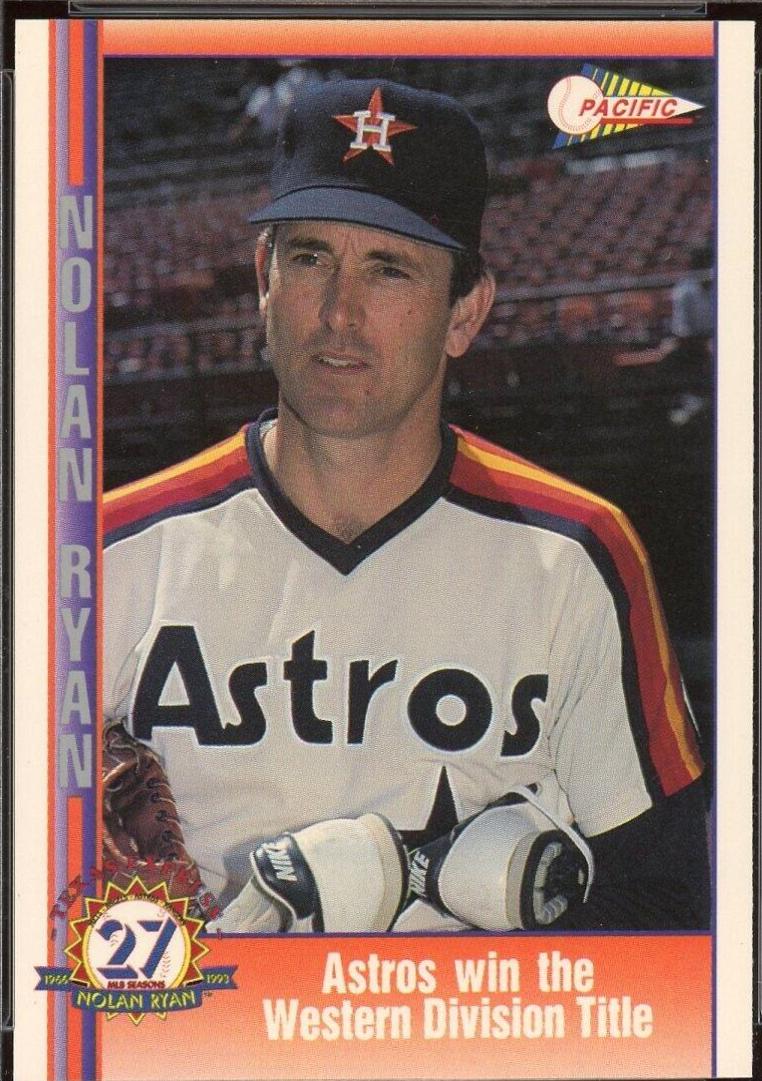 Astros Win the Western Division #47 Baseball Cards 1993 Pacific Nolan Ryan 27th Season