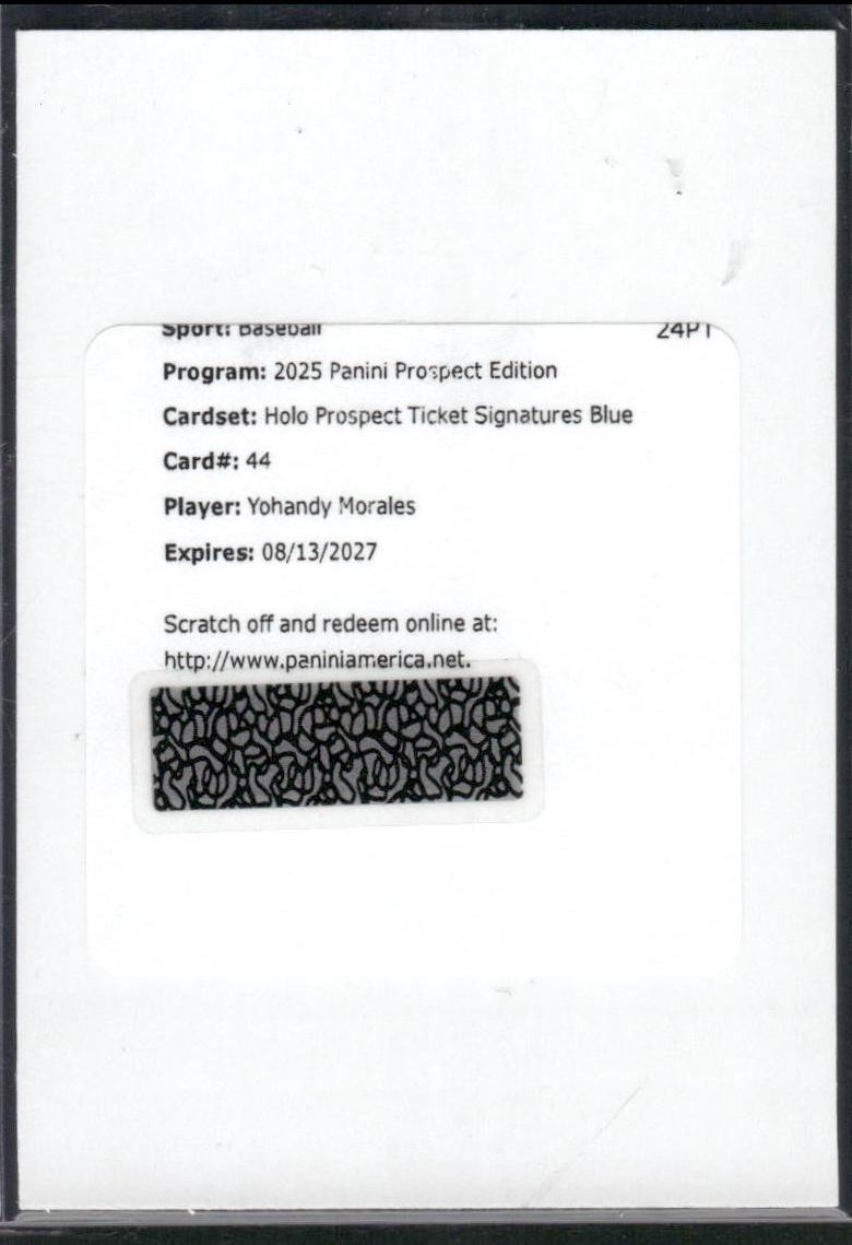 Yohandy Morales [Blue Holo Ticket Signature] #44