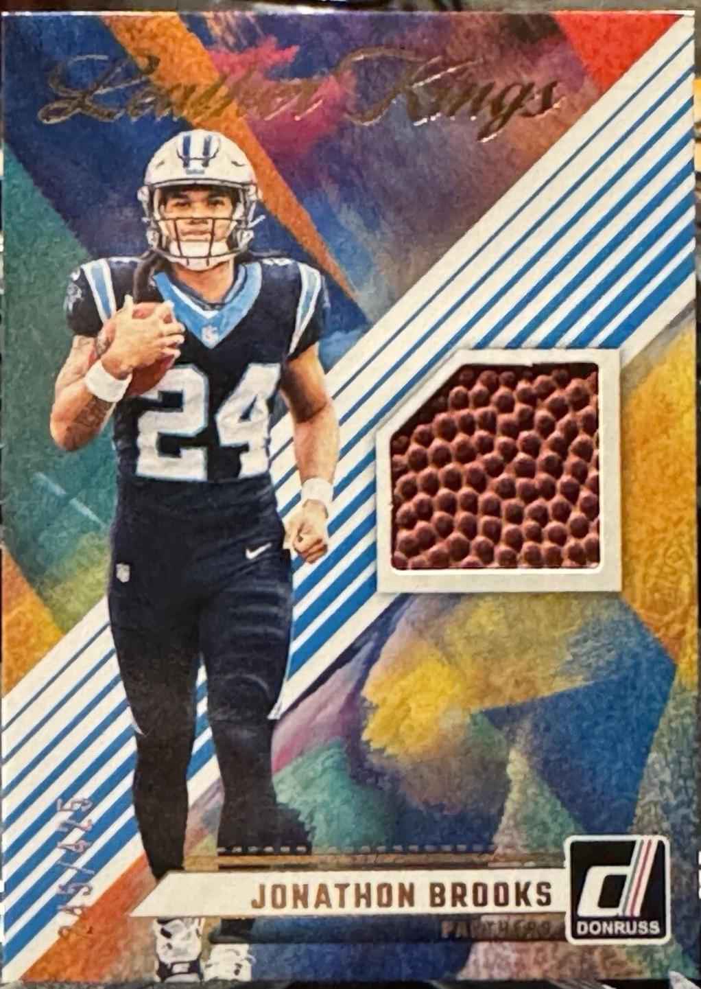 Jonathon Brooks #LK-JBR Football Cards 2024 Panini Donruss Leather Kings