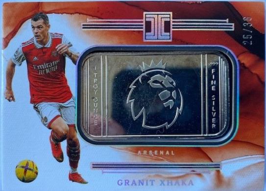 Granit Xhaka #8 2022 Panini Impeccable Premier League Logo Silver