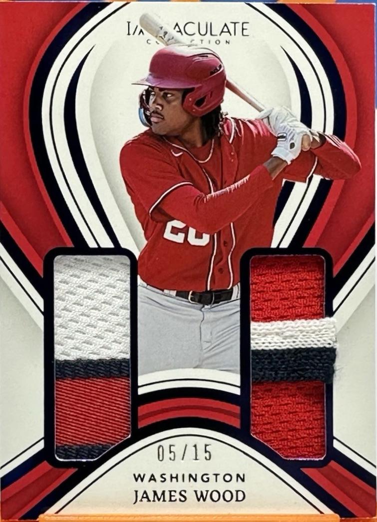 James Wood #PPM-JW 2023 Panini Immaculate Prime Rookies Materials Baseball