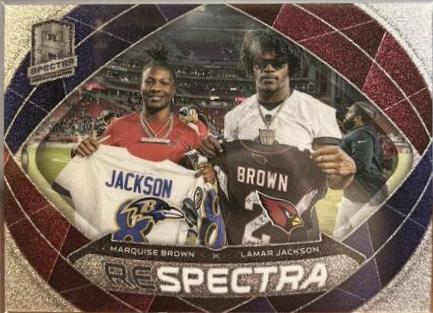 Lamar Jackson / Marquise Brown #6 Football Cards 2023 Panini Spectra Respectra