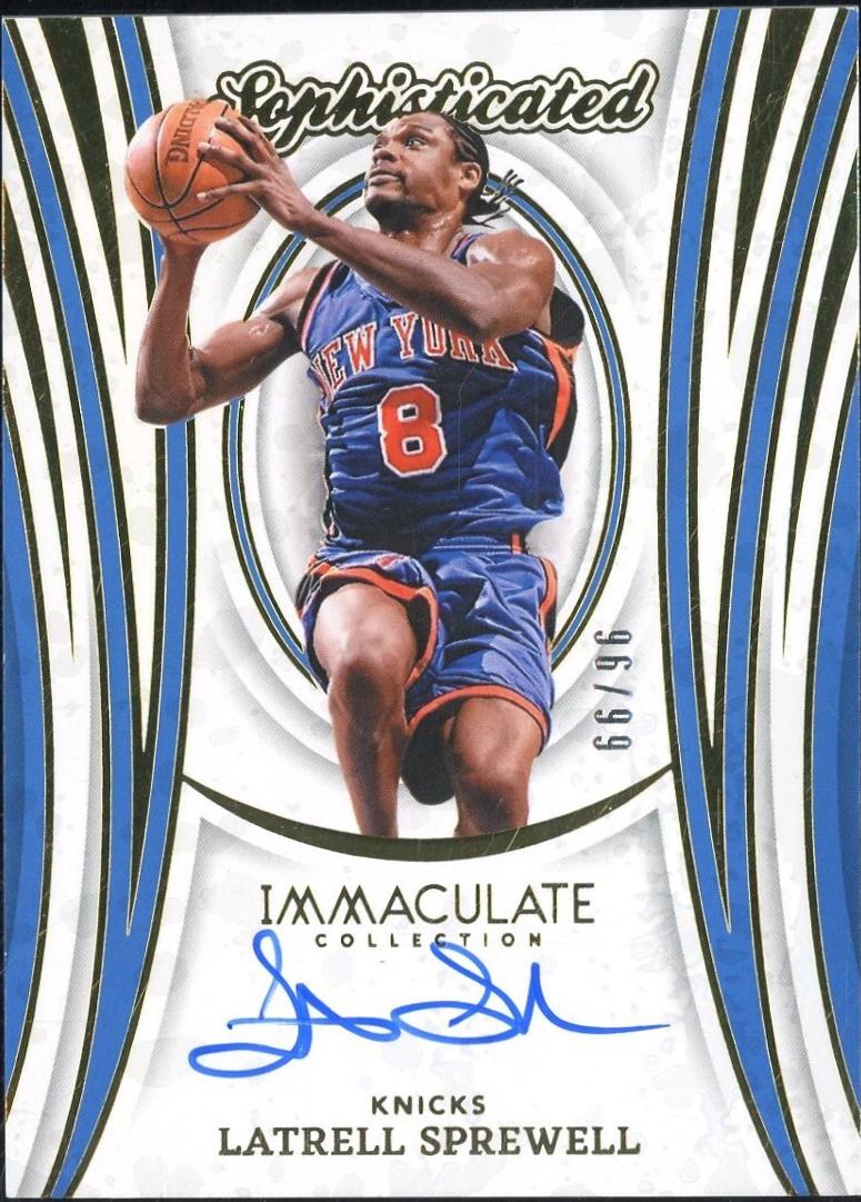 Latrell Sprewell #11 Basketball Cards 2023 Panini Immaculate Sophisticated Signatures
