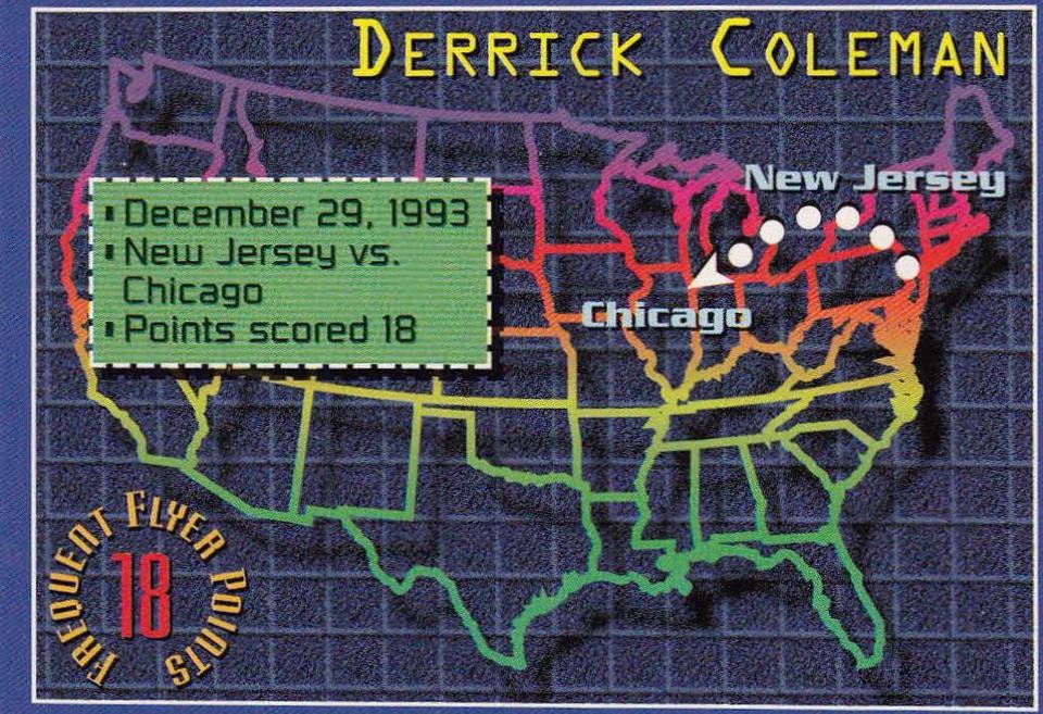 Derrick Coleman #3 1993-94 Stadium Club Basketball Frequent Flyer Points