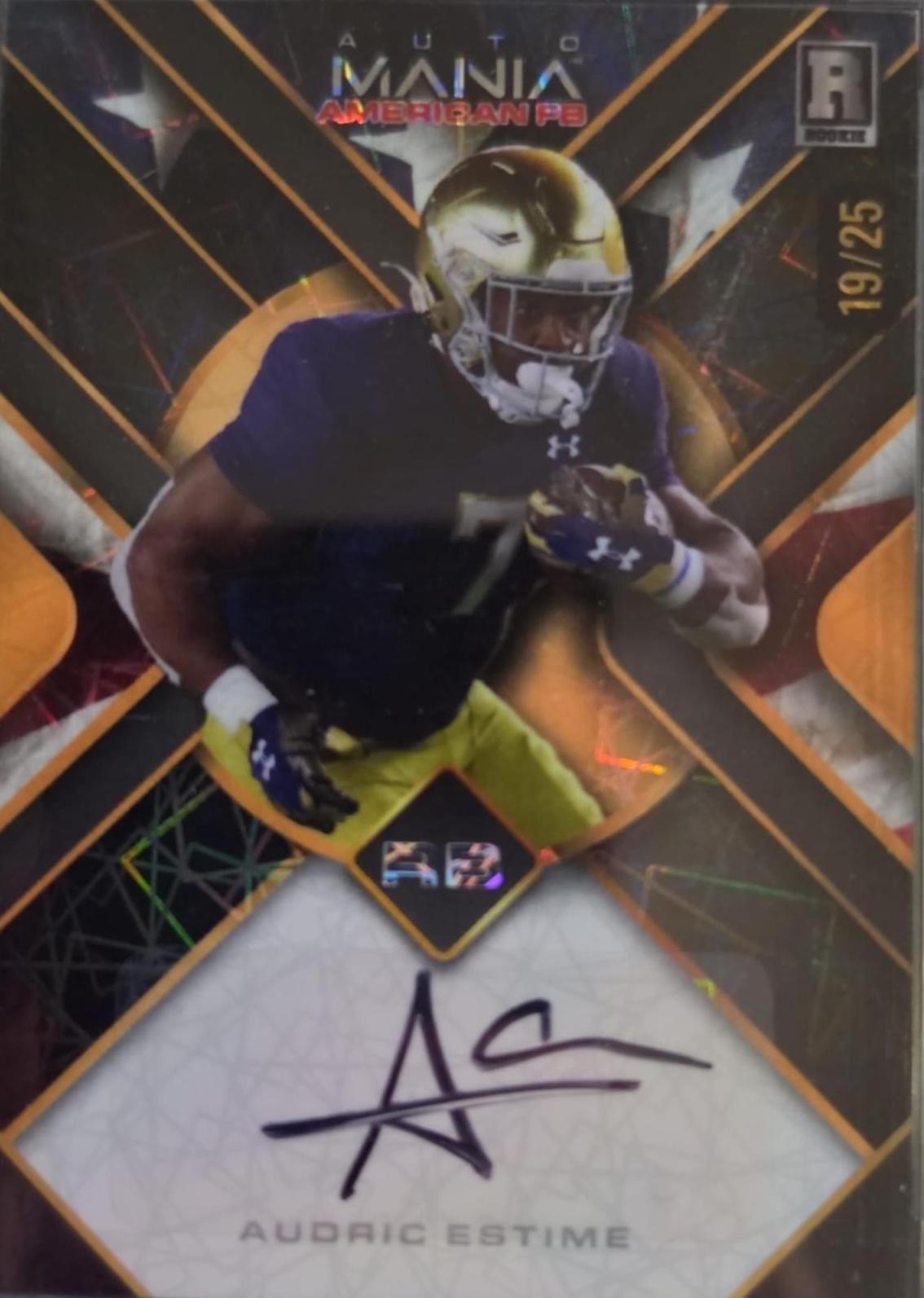 Audric Estime #AMAT-AE 2024 Wild Card Automania Football