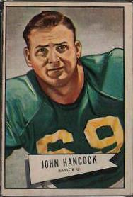 John Lee Hancock #36 Football Cards 1952 Bowman Large