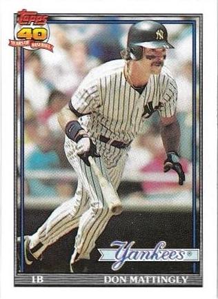 Don Mattingly #100 Baseball Cards 1991 Topps
