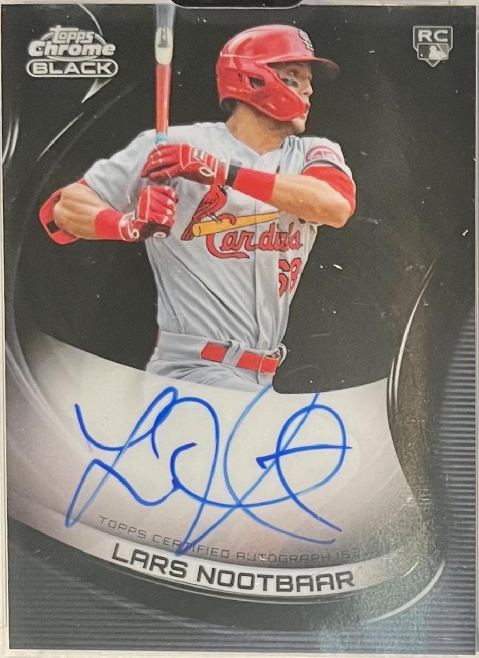 Lars Nootbaar #CBA-LN Baseball Cards 2022 Topps Chrome Black Autographs