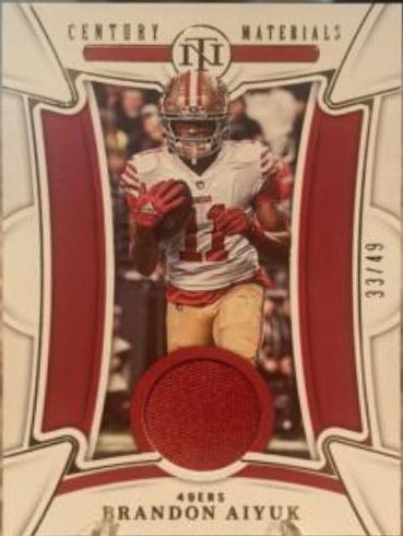 Brandon Aiyuk #CEN-BAI Football Cards 2022 Panini National Treasures Century Materials