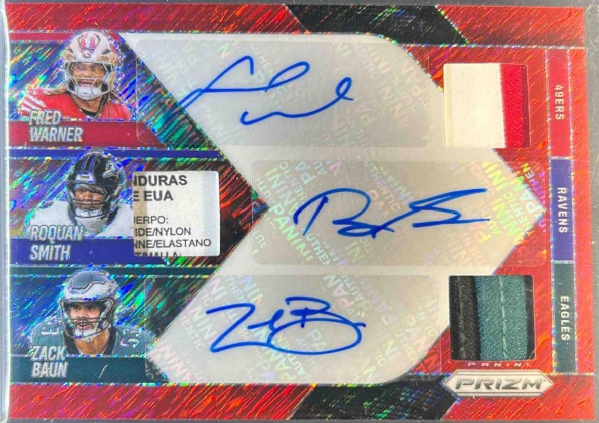 Fred Warner / Roquan Smith / Zack Baun [Red Shimmer] #TPA-LB