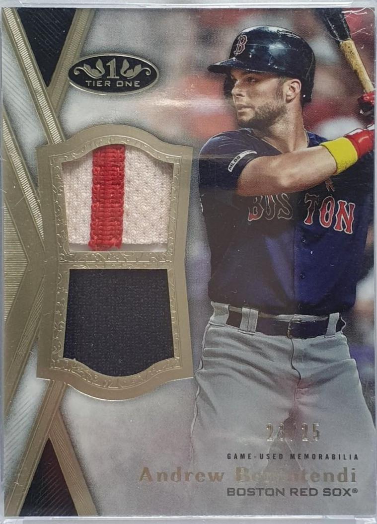 2020 TOPPS TIER ONE RELICS T1DRAB ANDREW BENINTENDI DUAL PATCH #T1DRAB Baseball Cards 2020 Topps Tier One Relics