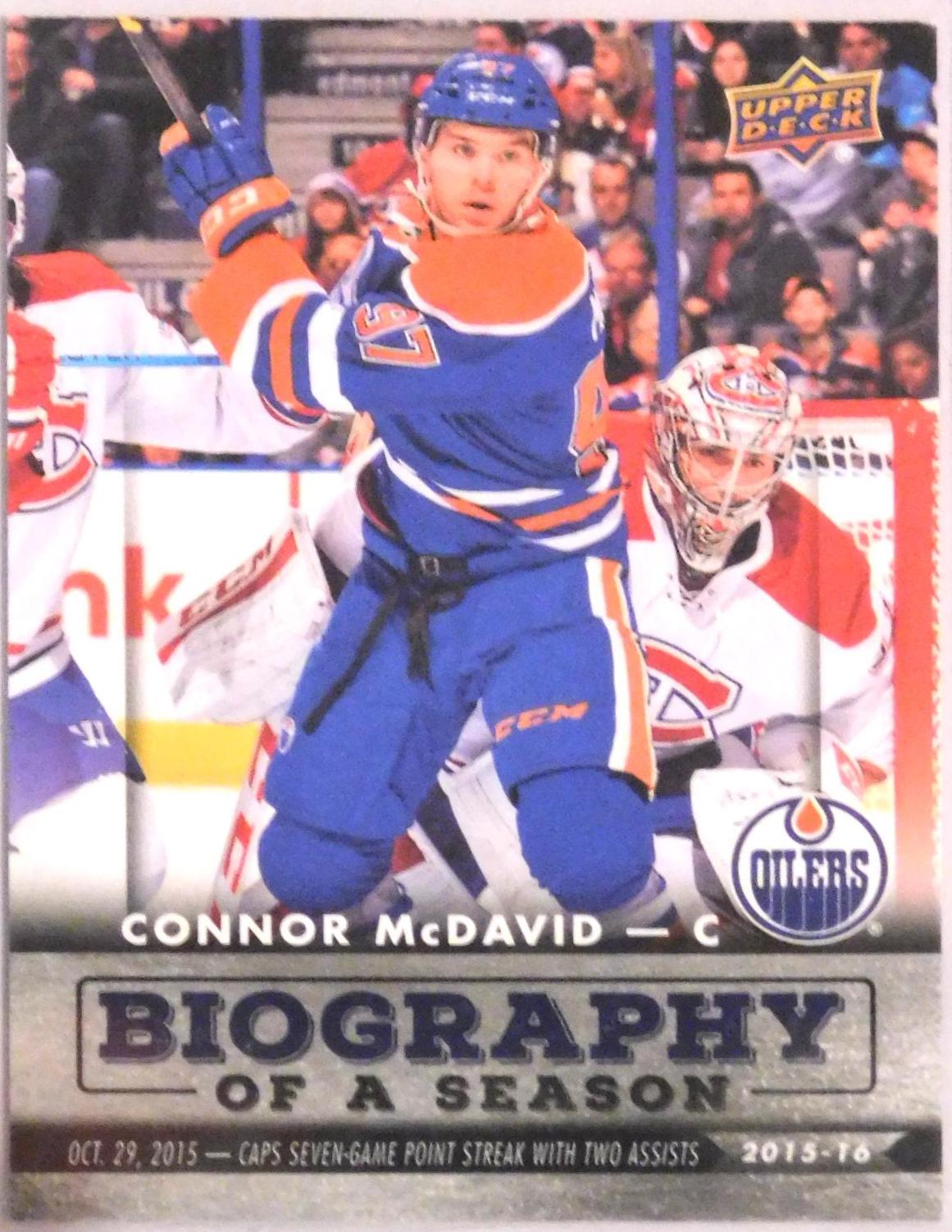 CONNOR McDAVID #BIOCM-10 Hockey Cards 2016 Upper Deck