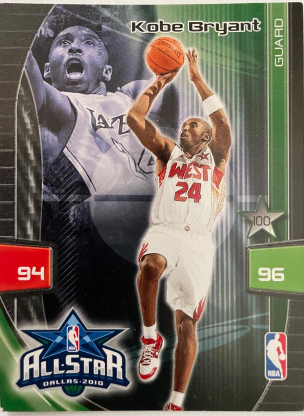 Kobe Bryant Basketball Cards 2010 Panini Adrenalyn XL All-Star