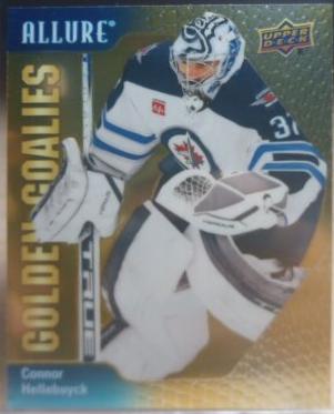 Connor Hellebuyck #GG-10 Hockey Cards 2023 Upper Deck Allure Golden Goalies