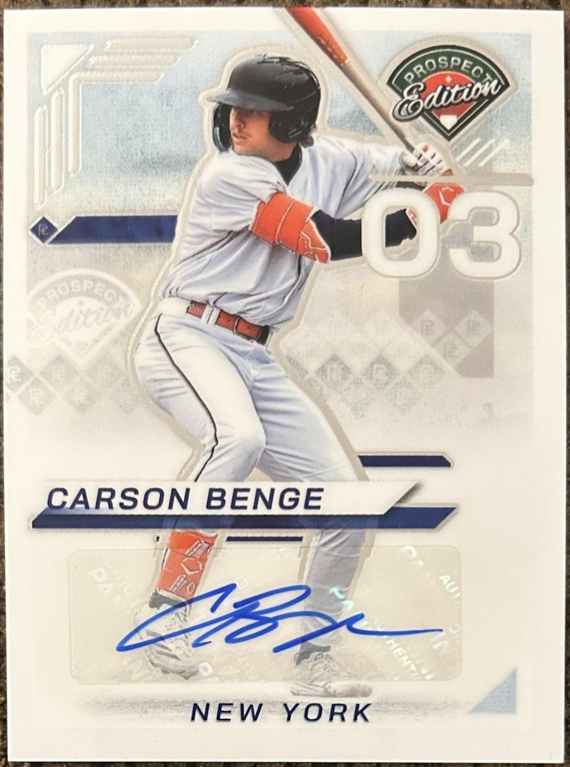 Carson Benge [Holo Ticket Signature] #167 Prices | 2025 Panini Prospect ...