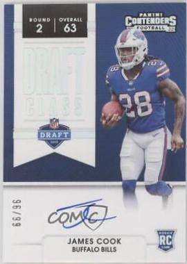 James Cook #DCA-JCO Football Cards 2022 Panini Contenders Draft Class Autographs RPS