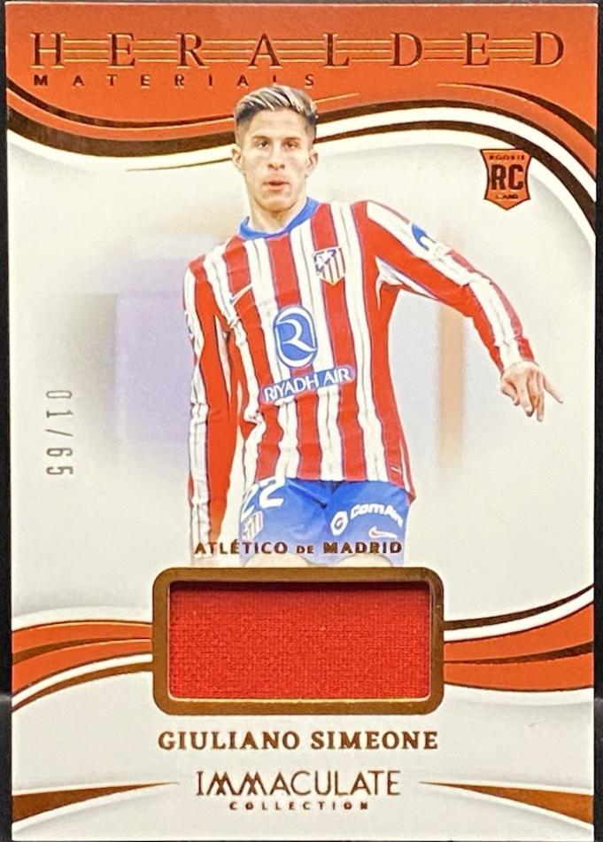 Giuliano Simeone #22 2024 Panini Immaculate Heralded Materials Soccer