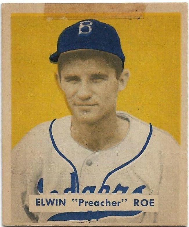 Elwin Preacher Roe #162 Baseball Cards 1949 Bowman