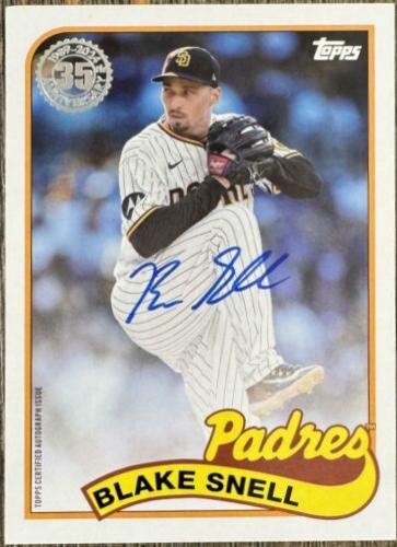 Blake Snell #89BA-BS Baseball Cards 2024 Topps 1989 Autograph