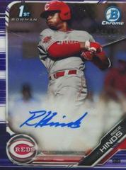 Rece Hinds [Purple Refractor] #CDA-RH Baseball Cards 2019 Bowman Draft Chrome Picks Autograph Prices