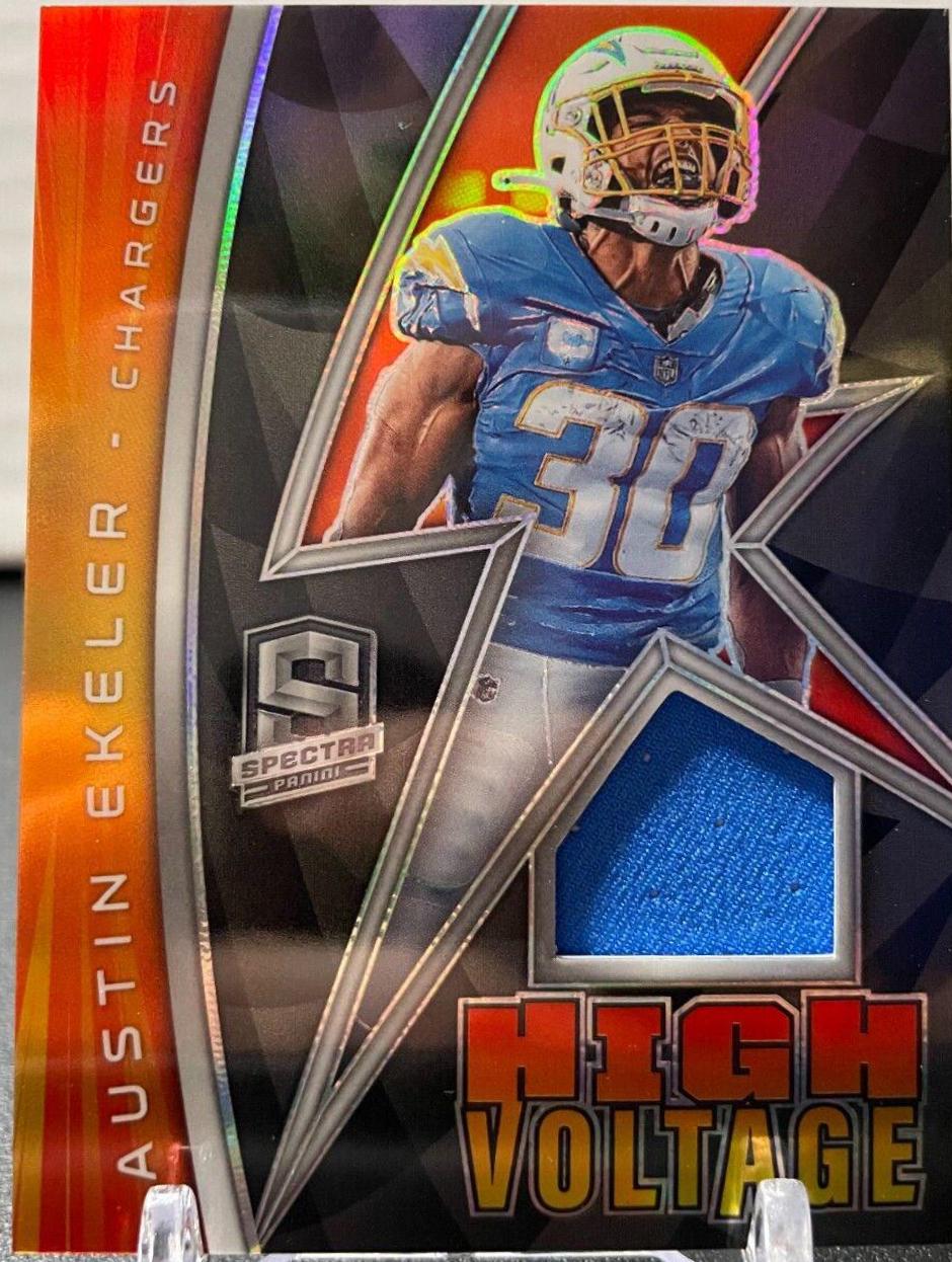 Austin Ekeler #HV-AEK Football Cards 2022 Panini Spectra High Voltage