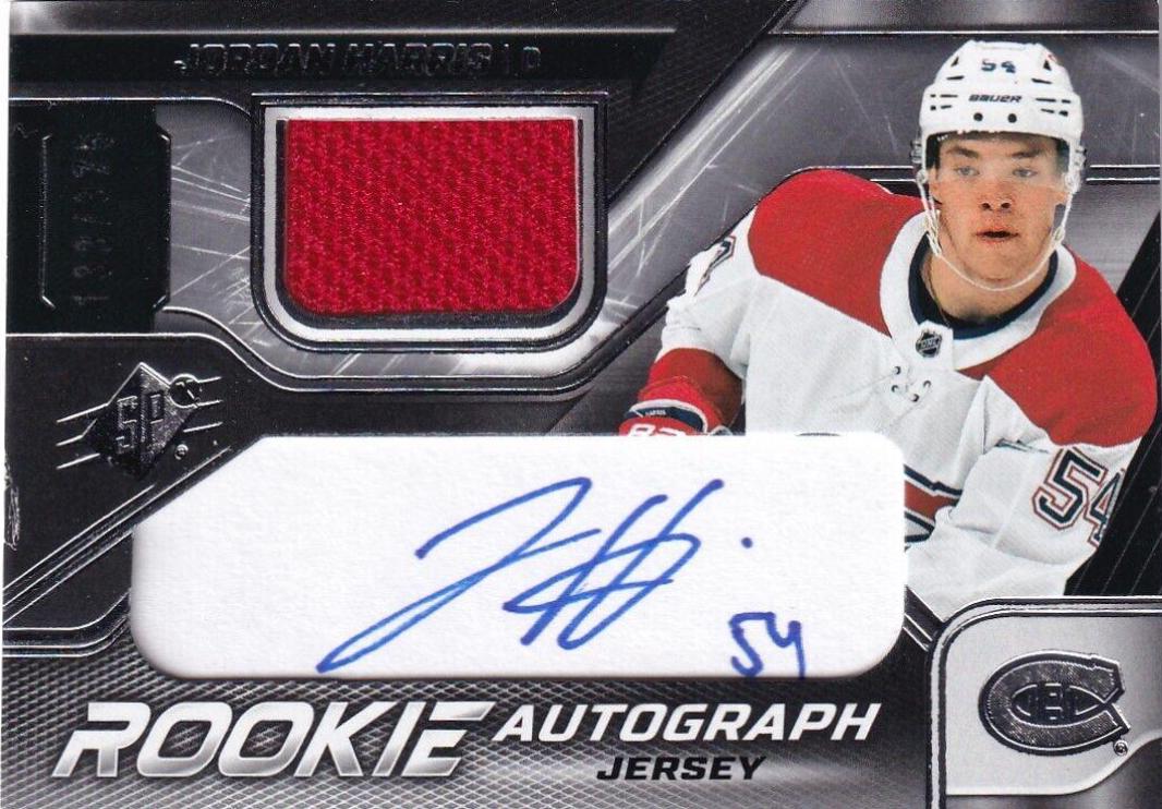 Jordan Harris #JH 2022 Spx Rookie Autographs Hockey