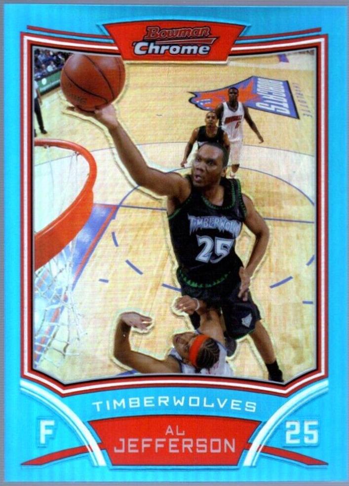 Al Jefferson Gold Refractor #44 Basketball Cards 2008 Bowman Chrome