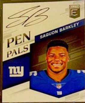 Saquon Barkley Football Cards 2018 Panini Donruss Elite Pen Pals
