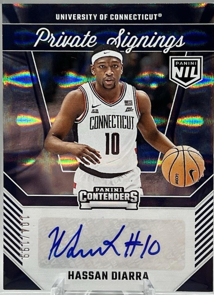 Hassan Diarra #HD 2024 Panini Uconn Contenders Private Signings Basketball