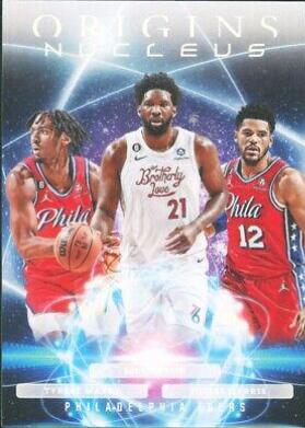 Tobias Harris / Tyrese Maxey / Joel Embiid #3 Basketball Cards 2023 Panini Origins Nucleus
