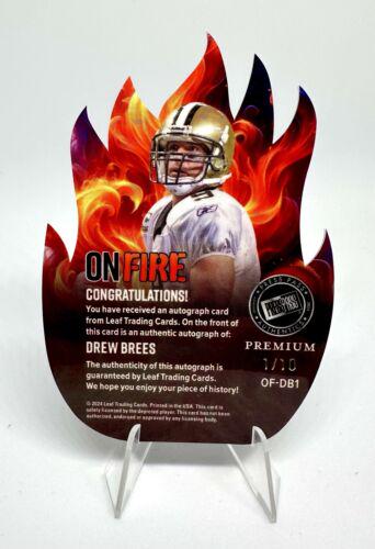 Drew Brees #OF-DB1 Football Cards 2024 Press Pass Premium On Fire Autograph