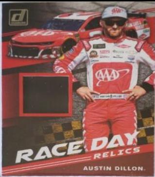 Austin Dillon #RD-AD Racing Cards 2020 Panini Donruss Nascar Race Day Relics
