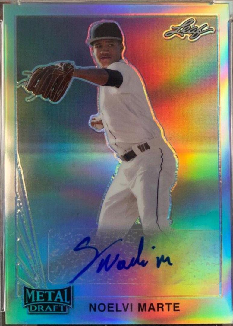 Noelvi Marte #BA-NM1 2020 Leaf Metal Draft Autographs Baseball