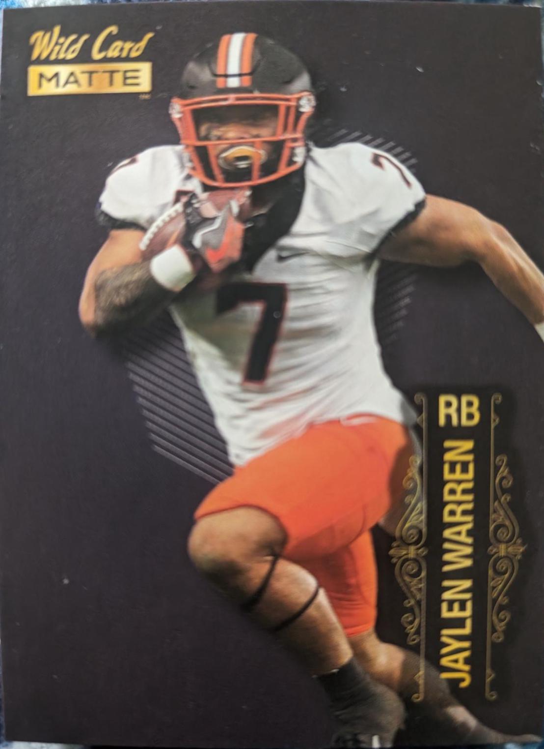 Jaylen Warren #MB-58 Football Cards 2022 Wild Card Matte Black