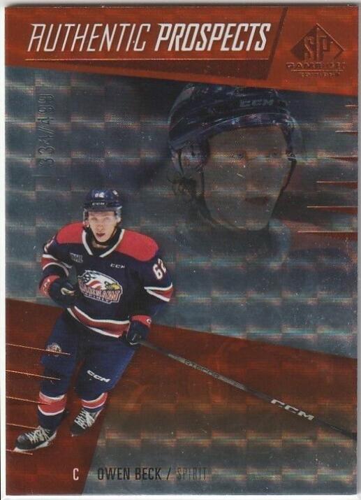 Owen Beck #20 Hockey Cards 2023 SP Game Used CHL