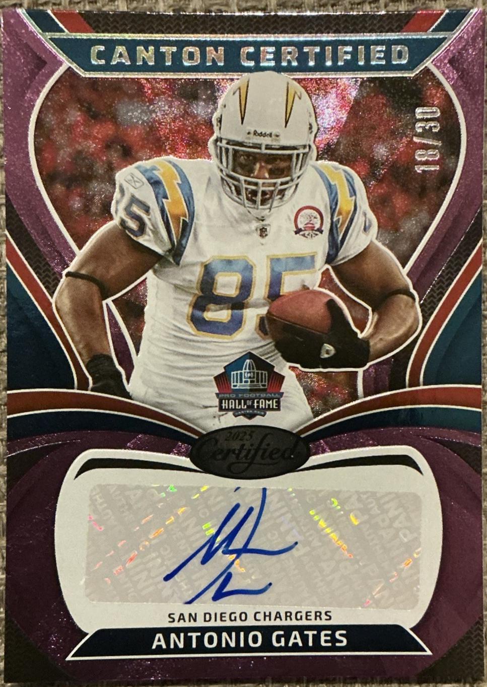 Antonio Gates #CAN-AGA 2025 Panini Certified Canton Signature Football