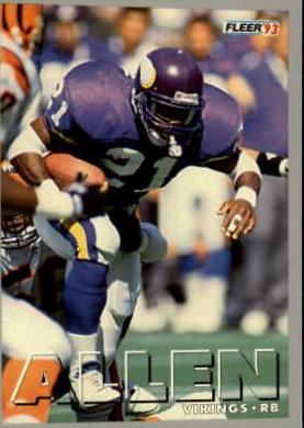 Terry Allen #26 Football Cards 1993 Fleer