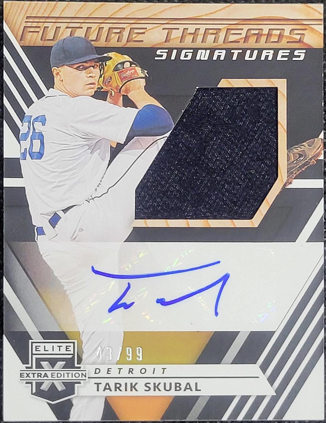 Tarik Skubal #FTS-TS Baseball Cards 2020 Panini Elite Extra Edition Future Threads Signatures
