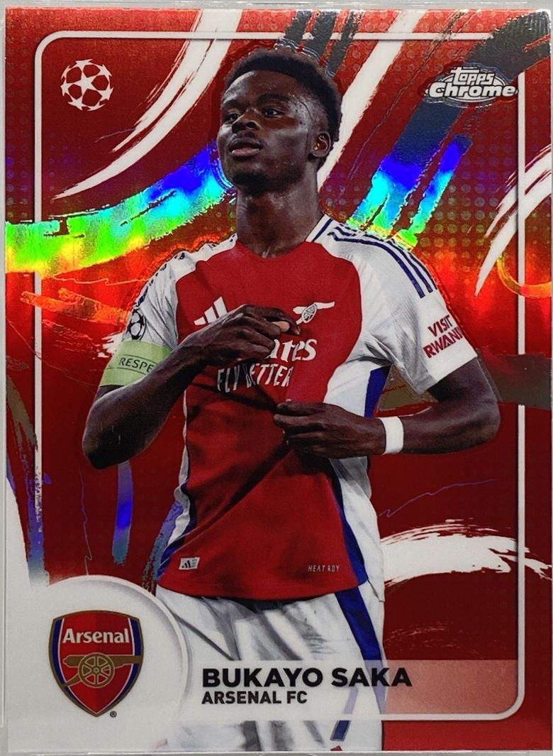 Bukayo Saka #SB-6 Soccer Cards 2024 Topps Chrome UEFA Soccer Brush